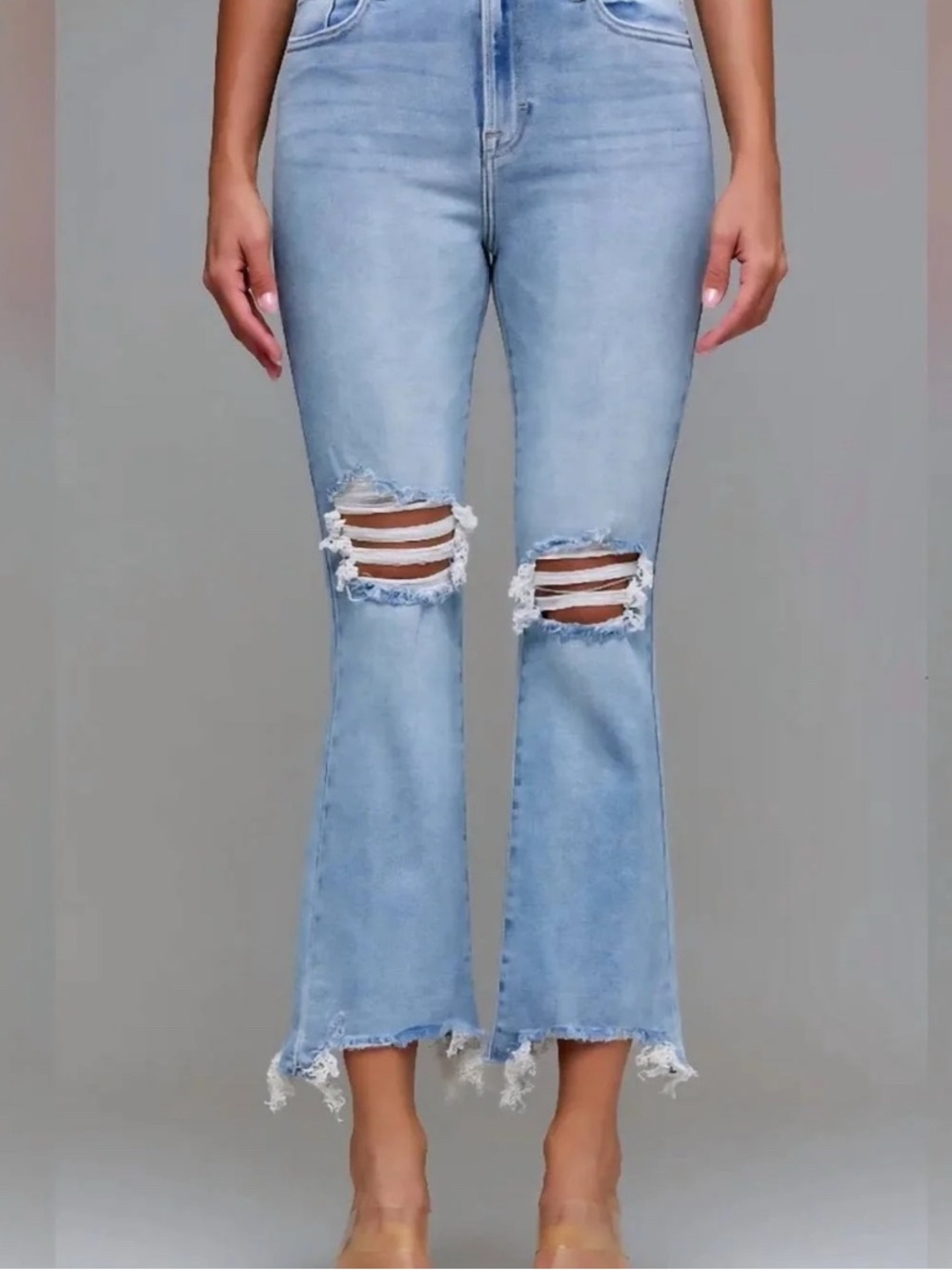 Hidden Happi Crop Flare Ripped Jeans